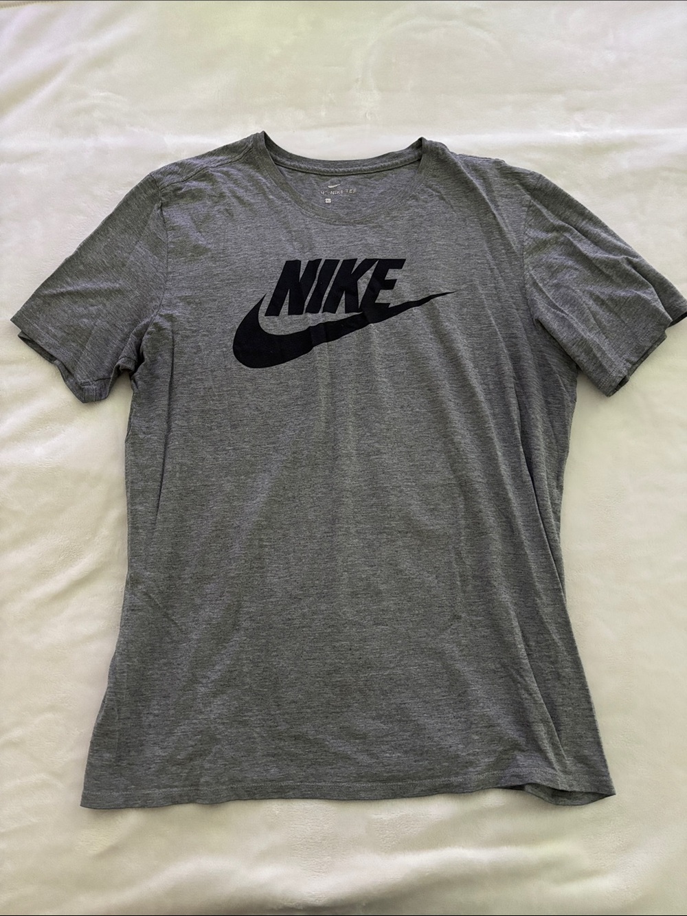 Nike Gray Short Sleeve Tee with Black Swoosh